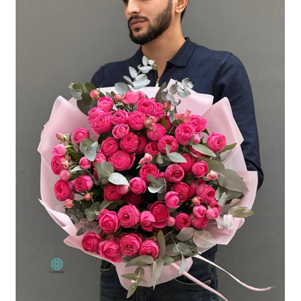 Pink Bouquet with Pink Spray Roses