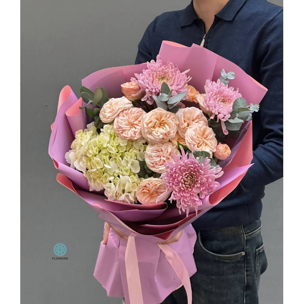 Mix Flowers in Pink Bouquet